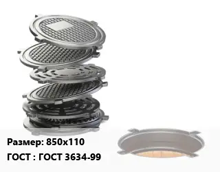 Люк чугунный 850х110 ГОСТ: ГОСТ 3634-99